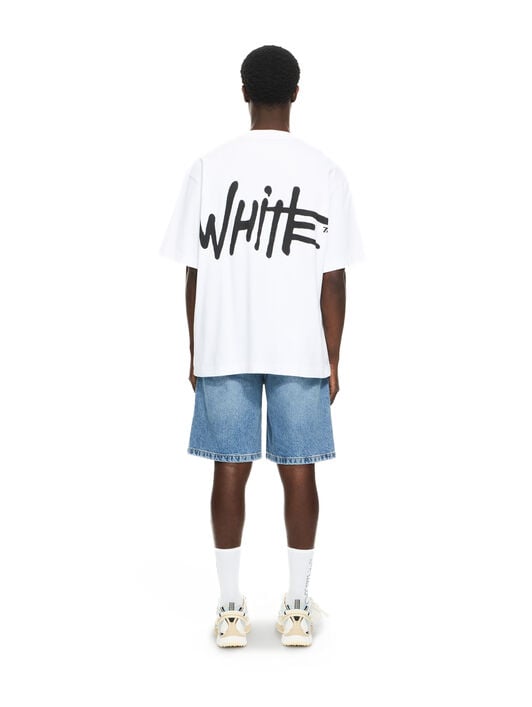 OFF WHITE Spray Logo Skate S/S Tee WHITE 44MAA120S26J00L