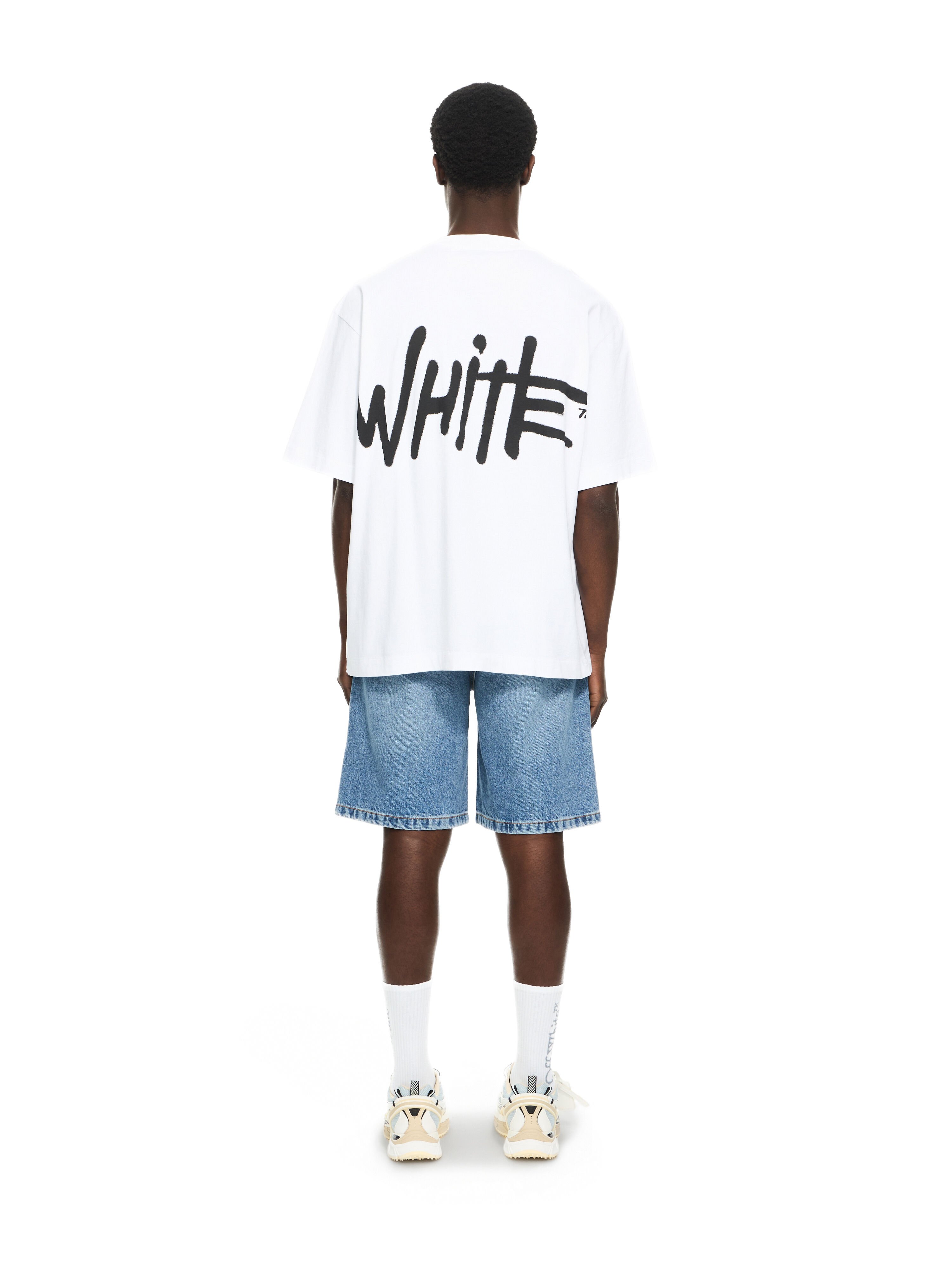 OFF WHITE Spray Logo Skate S/S Tee WHITE 44MAA120S26J00L