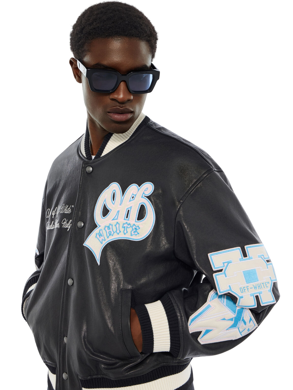 OG Patches Racing Leather Varsity Jacket