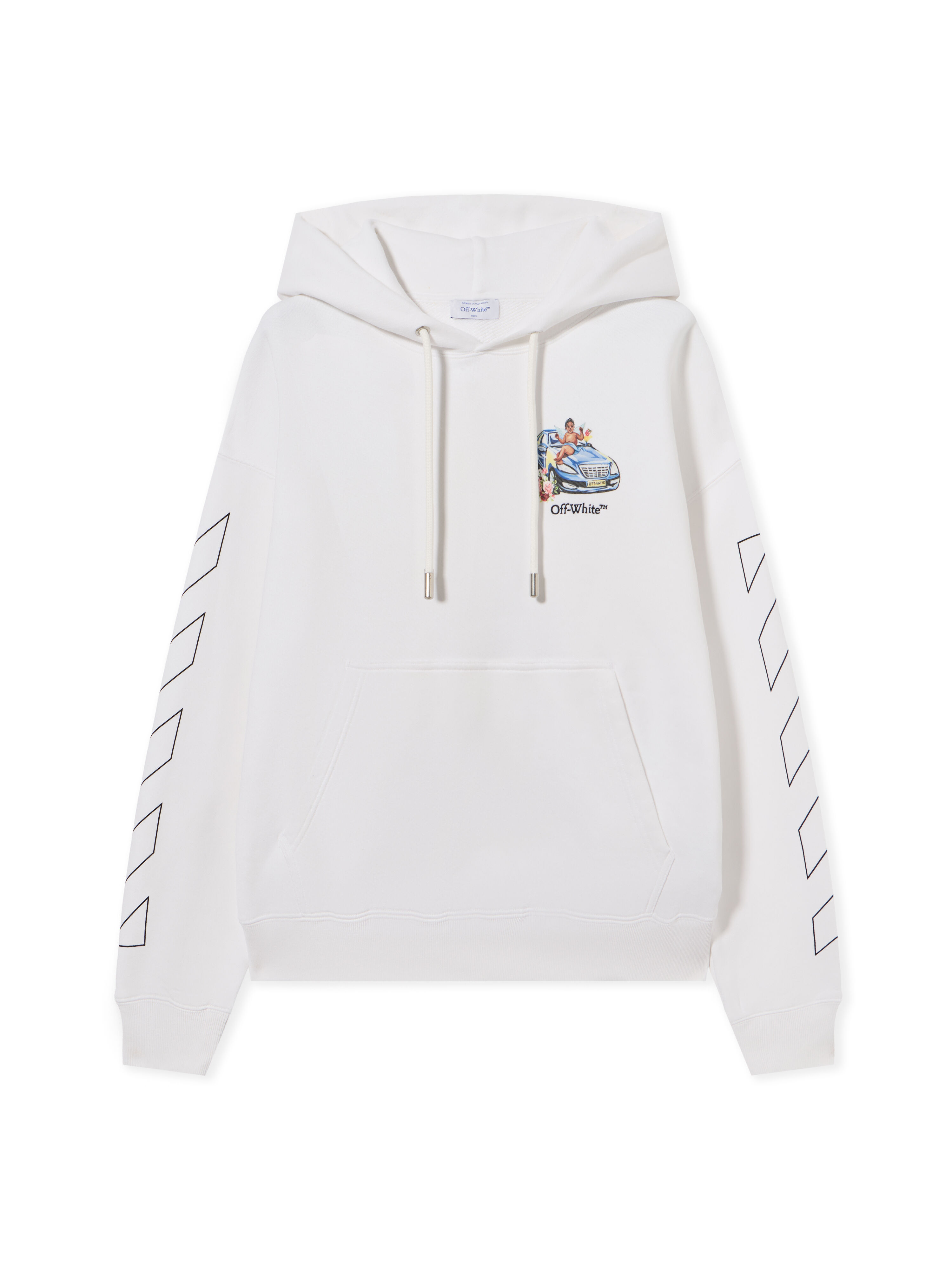 OFF WHITE Fresco Arrow Skate Hoodie WHITE - BLACK OMBB085S25FLE005