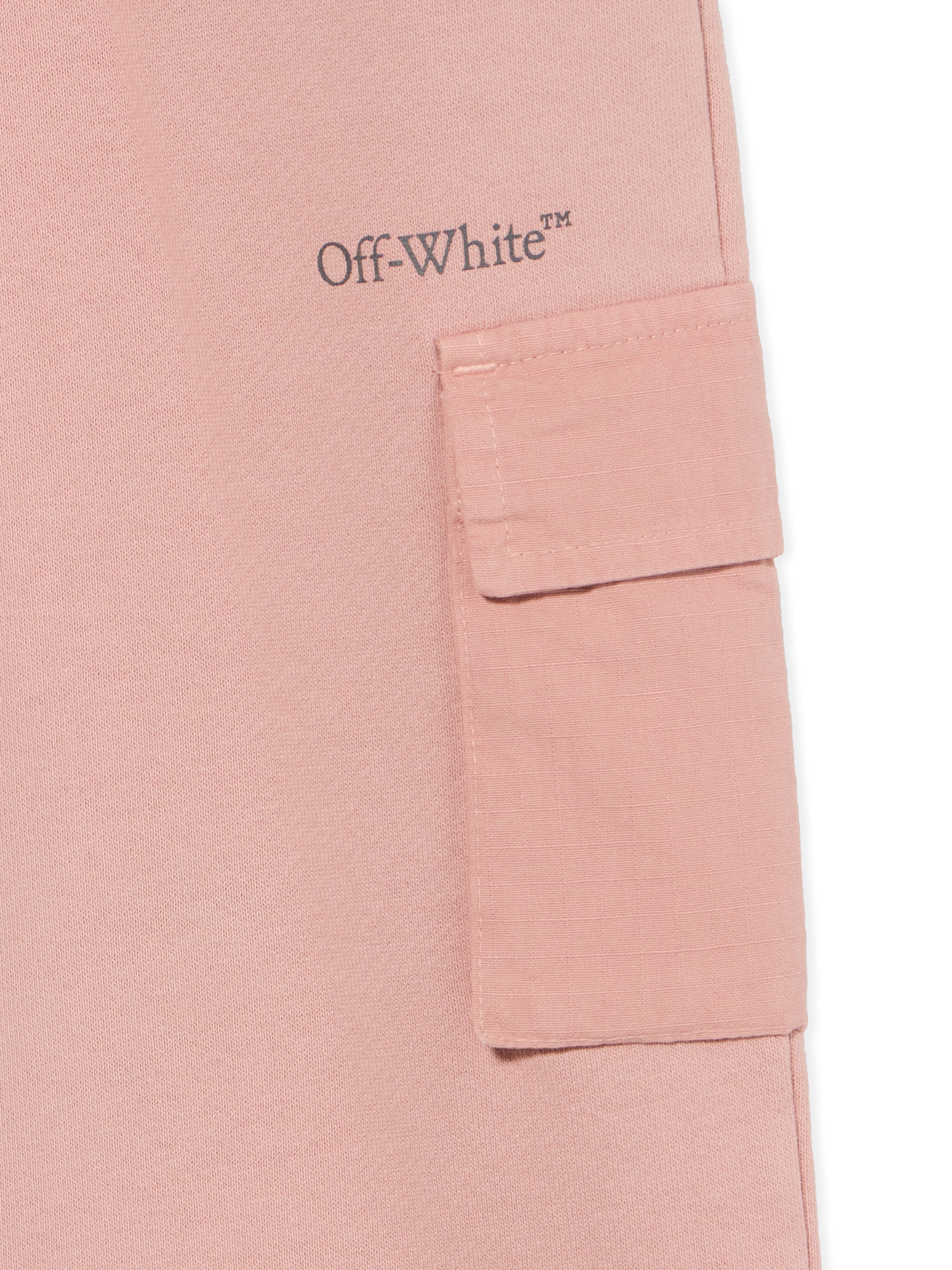 OFF WHITE Arrow Studs Cargo Logo Pants ROSE PINK - DARK GREY OGCH00CF25FLE001