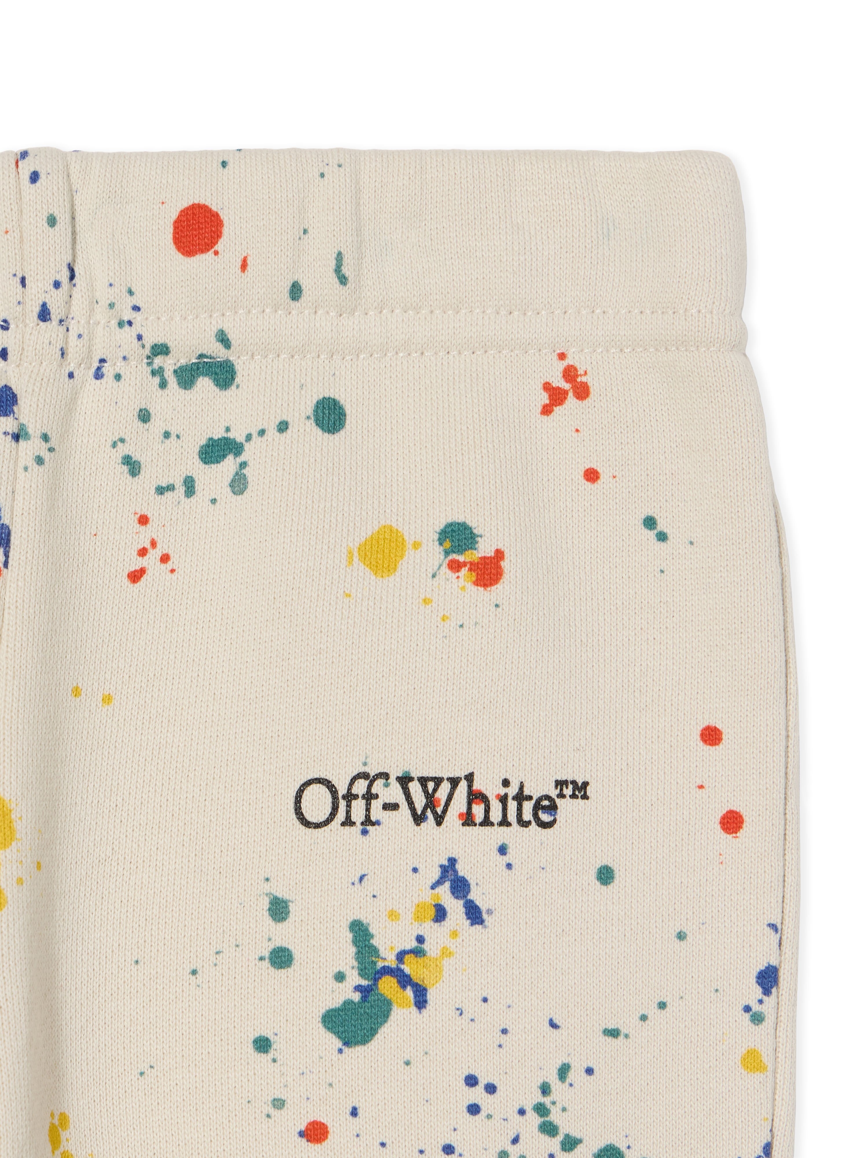 OFF WHITE Splat Sweat Logo Pants LIGHT GREY - MULTICOLOR OBXD001F25FLE002