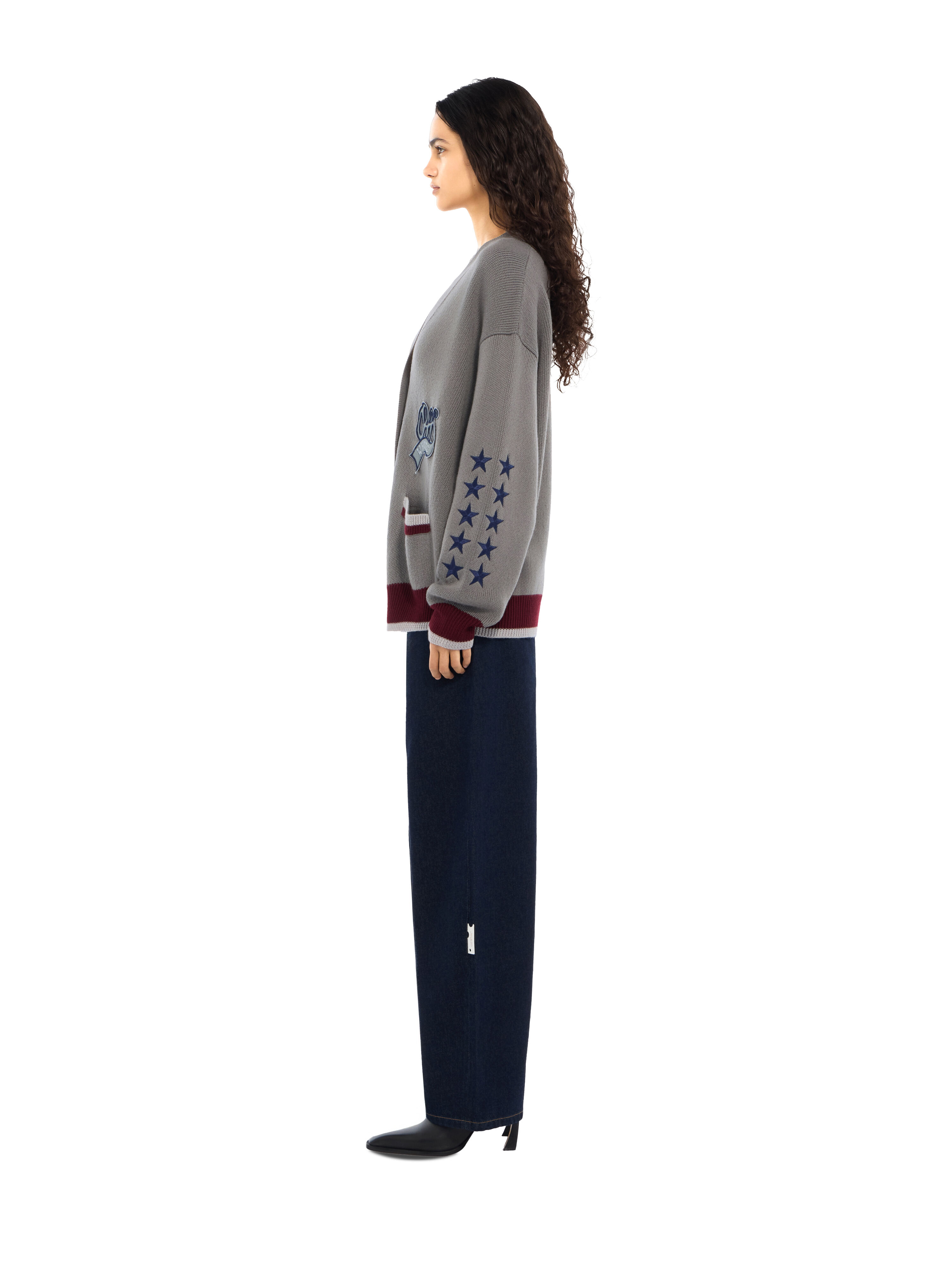 College Varsity Knit Cardigan OFF WHITE College Varsity Knit Cardigan Rosin Port Royal 2FE00536T