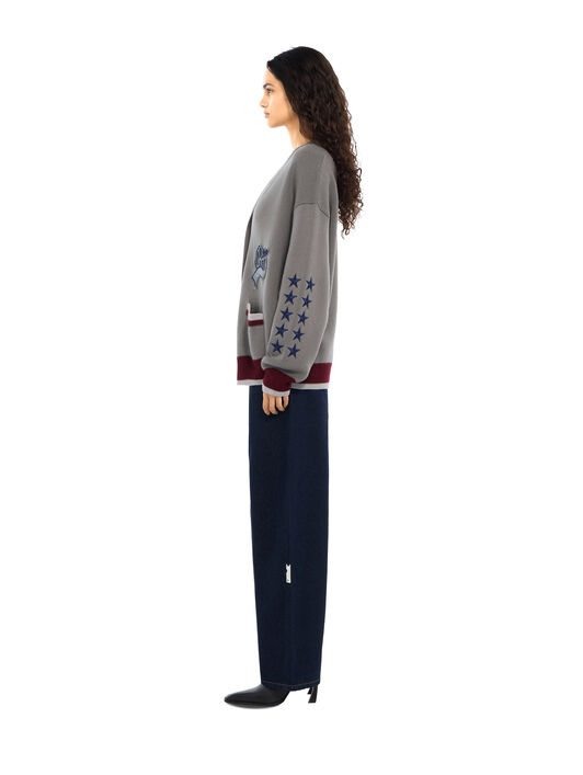 College Varsity Knit Cardigan OFF WHITE College Varsity Knit Cardigan Rosin Port Royal 2FE00536T