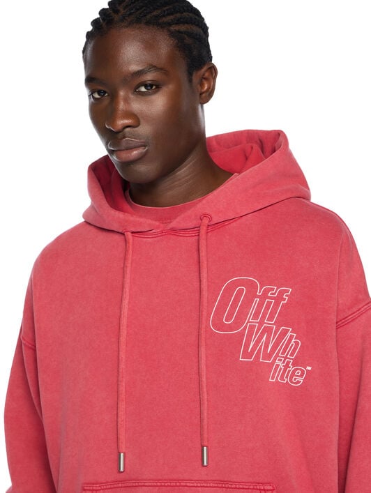 Outline Arrow Skate Hoodie OFF WHITE Outline Arrow Skate Hoodie VINTAGE CHILI PEPPER - WHITE OMBB085F25FLE00K