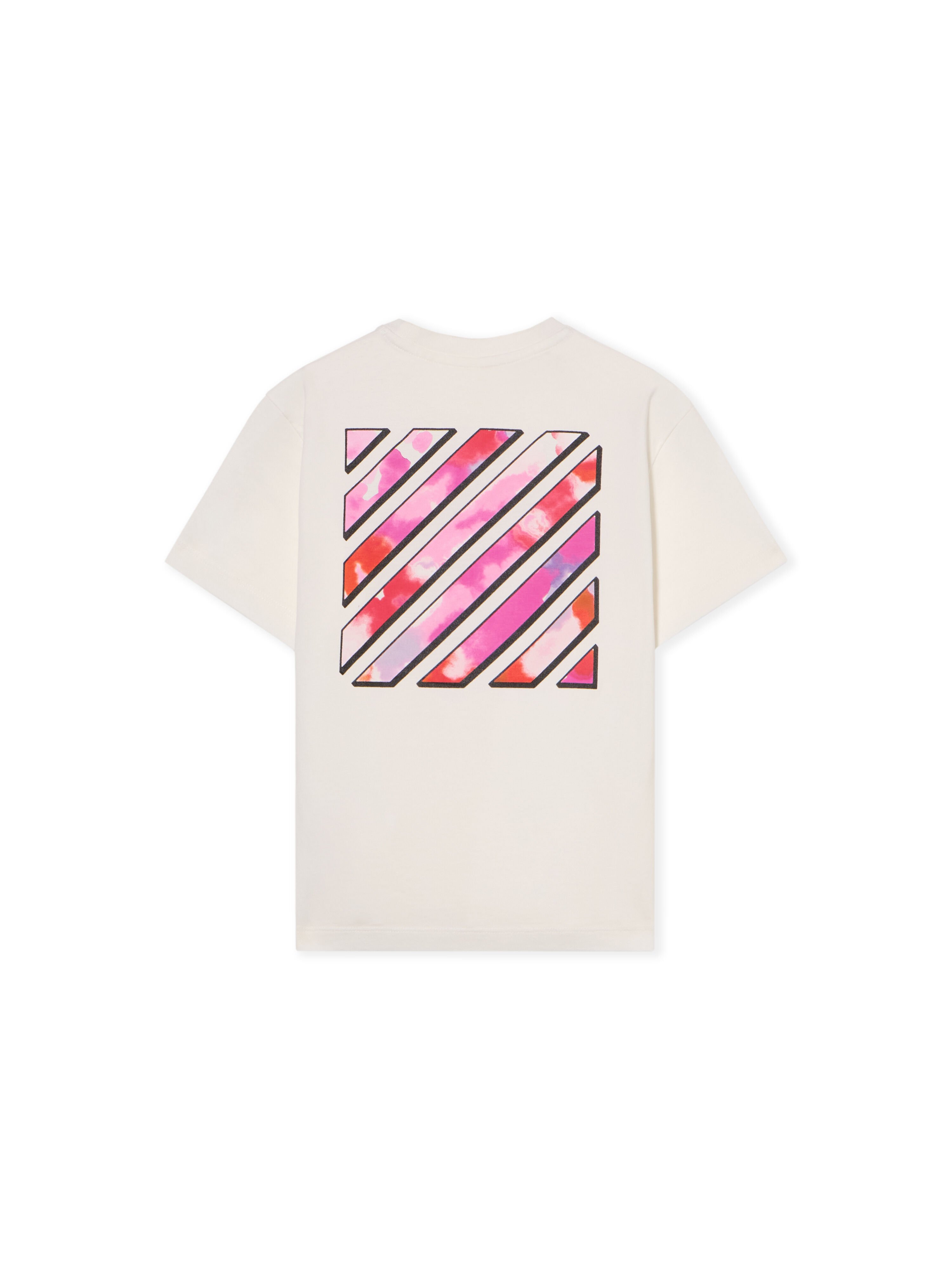 OFF WHITE Diagonal Watercolor Logo T-Shirt WHITE - MULTICOLOR OGAA001F25JER00C