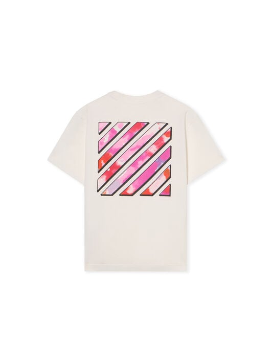 Diagonal Watercolor Logo T-Shirt OFF WHITE Diagonal Watercolor Logo T-Shirt WHITE - MULTICOLOR OGAA001F25JER00C