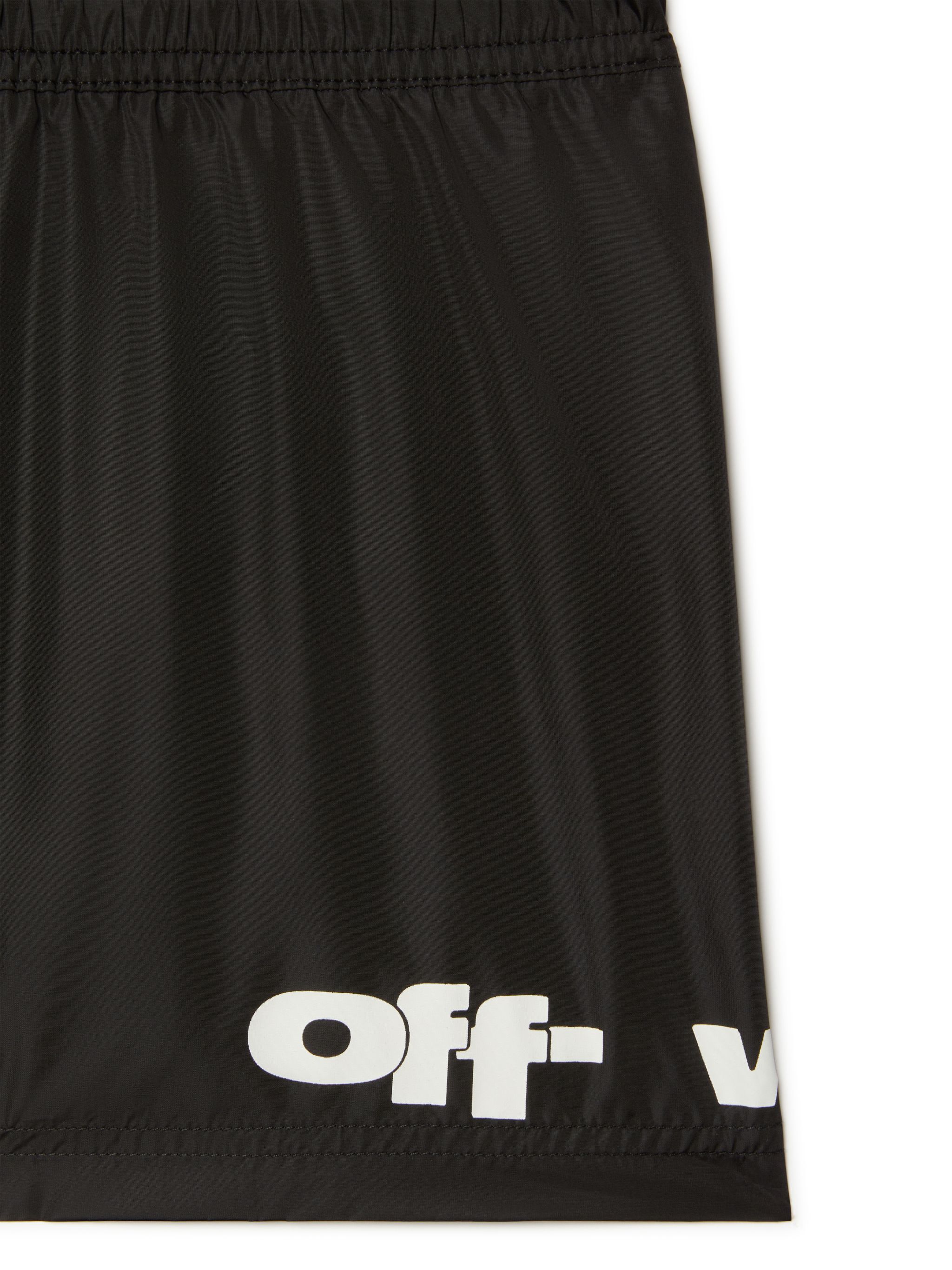 OFF WHITE Off Split Swim Shorts BLACK OBFA001S25FAB001