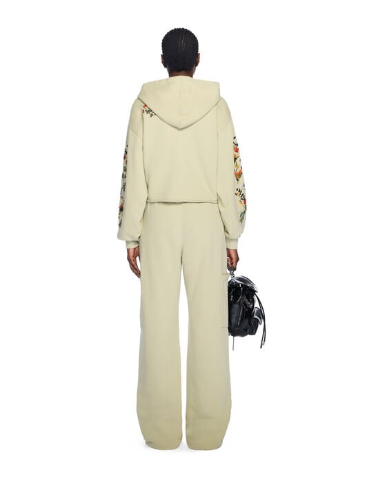 OFF WHITE Bookish Flowers Crop Hoodie ALFALFA-BLACK OWBB06BF25FLE001