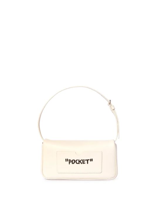OFF WHITE White Jitney 0.7 Quote Shoulder Bag  OWNN18BC99LEA001
