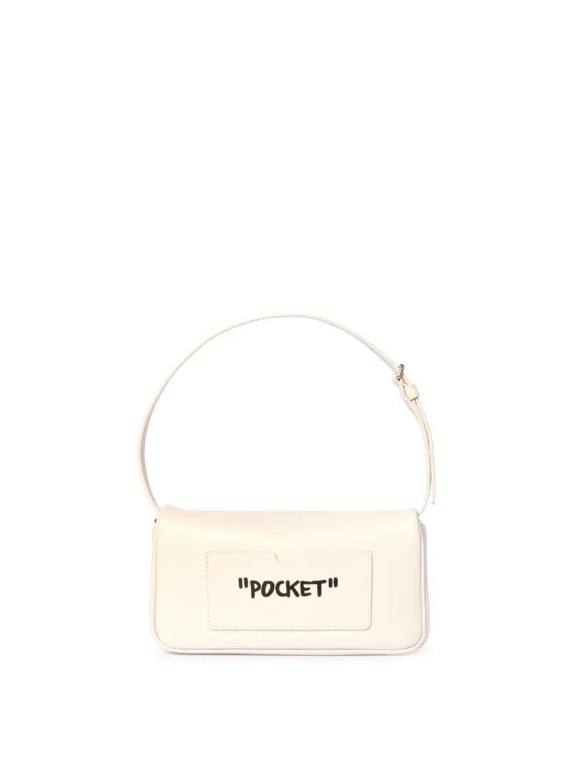 OFF WHITE White Jitney 0.7 Quote Shoulder Bag  OWNN18BC99LEA001