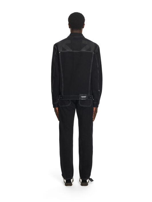 OFF WHITE Half Arrow Denim Skate Jacket STONE RAW BLACK 44MYE09QS26D001