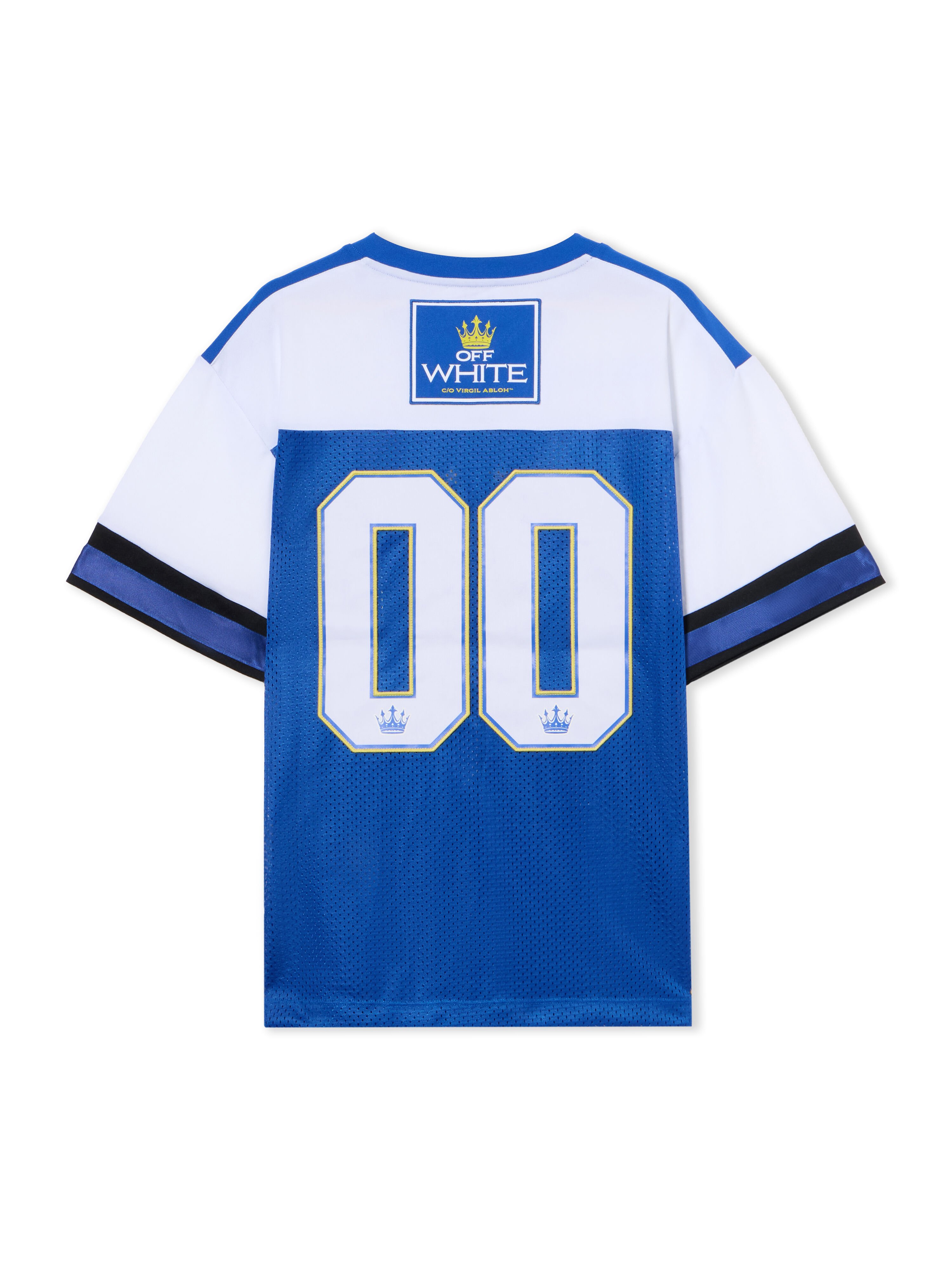 OFF WHITE 00 Royal Mesh Football Logo Tee BLUE IRIS-WHITE OWAA13GF25JER001