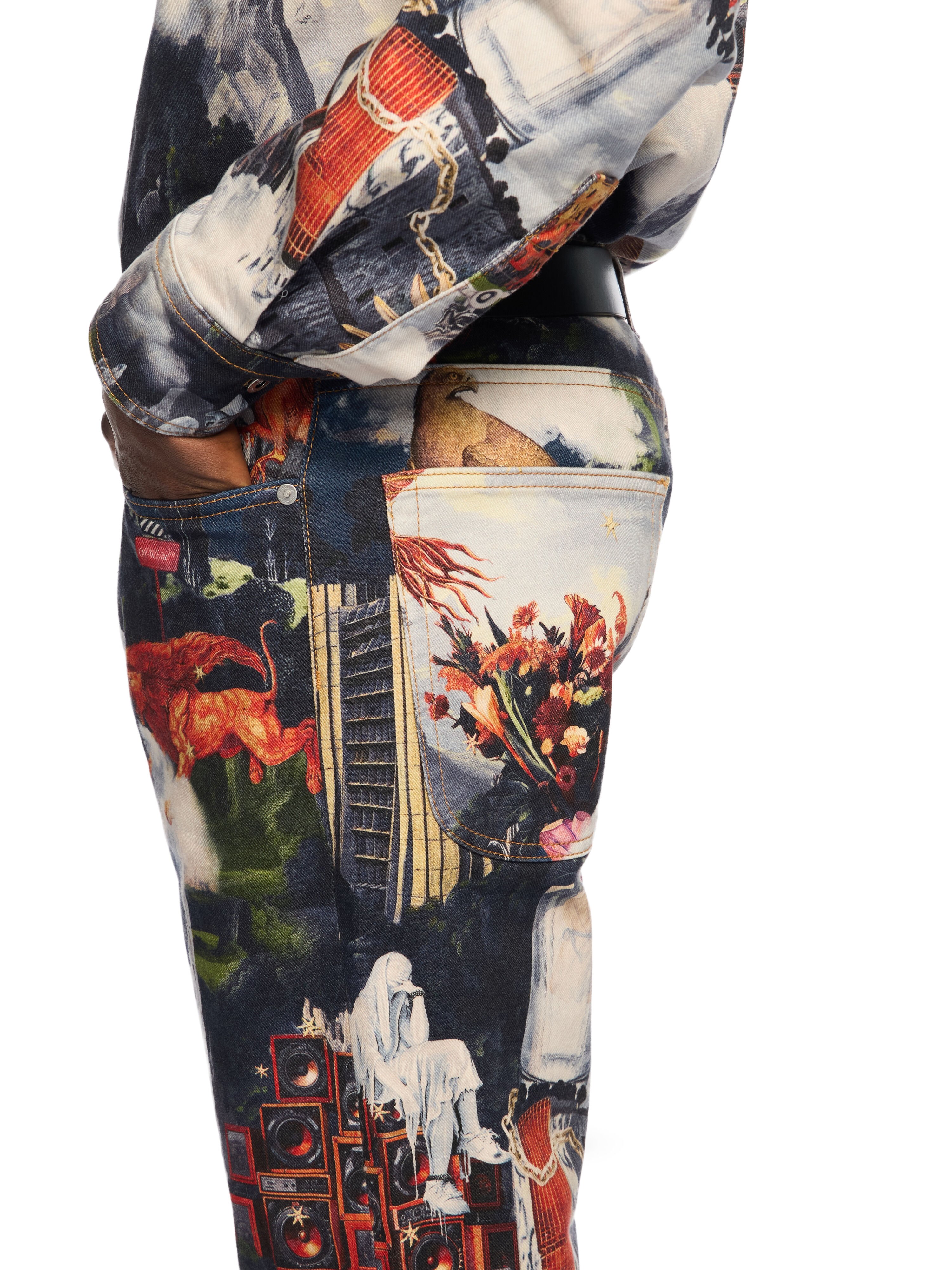 World Paint Relax Jeans OFF WHITE World Paint Relax Jeans DUSTY BLUE - NO COLOR OMYA18JF25DEN003