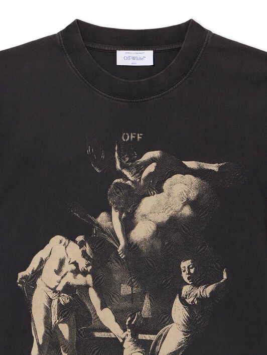 OFF WHITE Martyrdom T-Shirt VINTAGE BLACK - CREME BRULÉE OMAA027S25JER00E