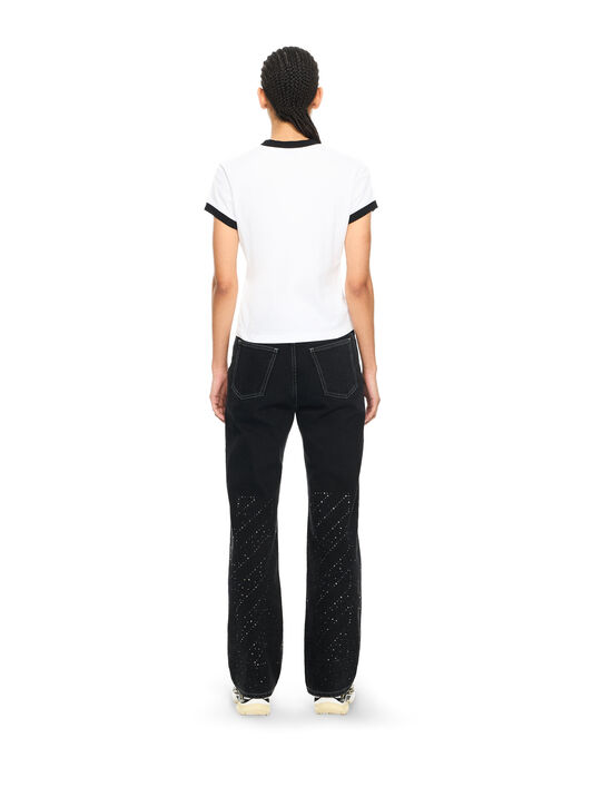 OFF WHITE Embroidered Script Fitted T-Shirt White-Black 2AA112S26JER001