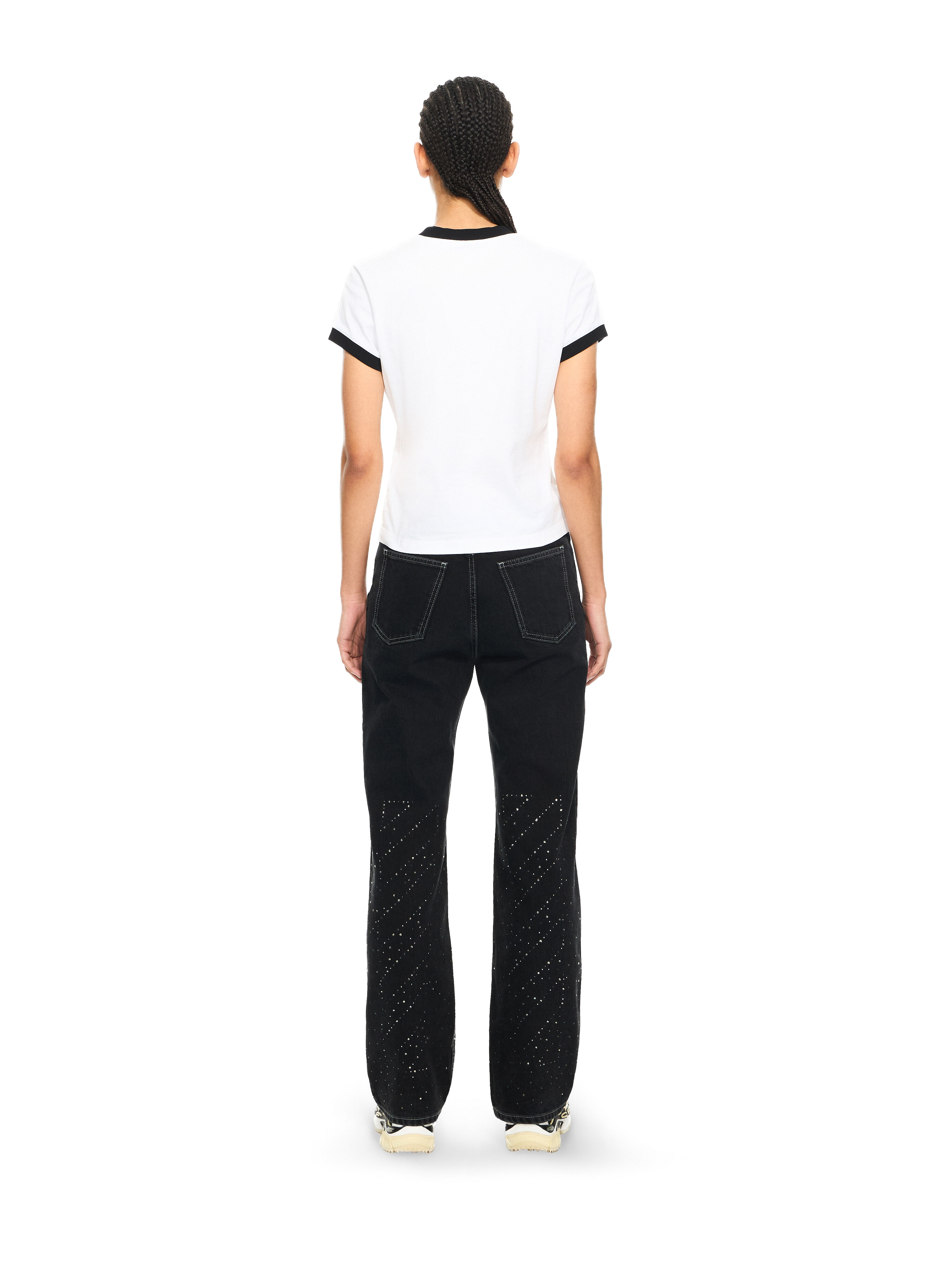 OFF WHITE Embroidered Script Fitted T-Shirt White-Black 2AA112S26JER001