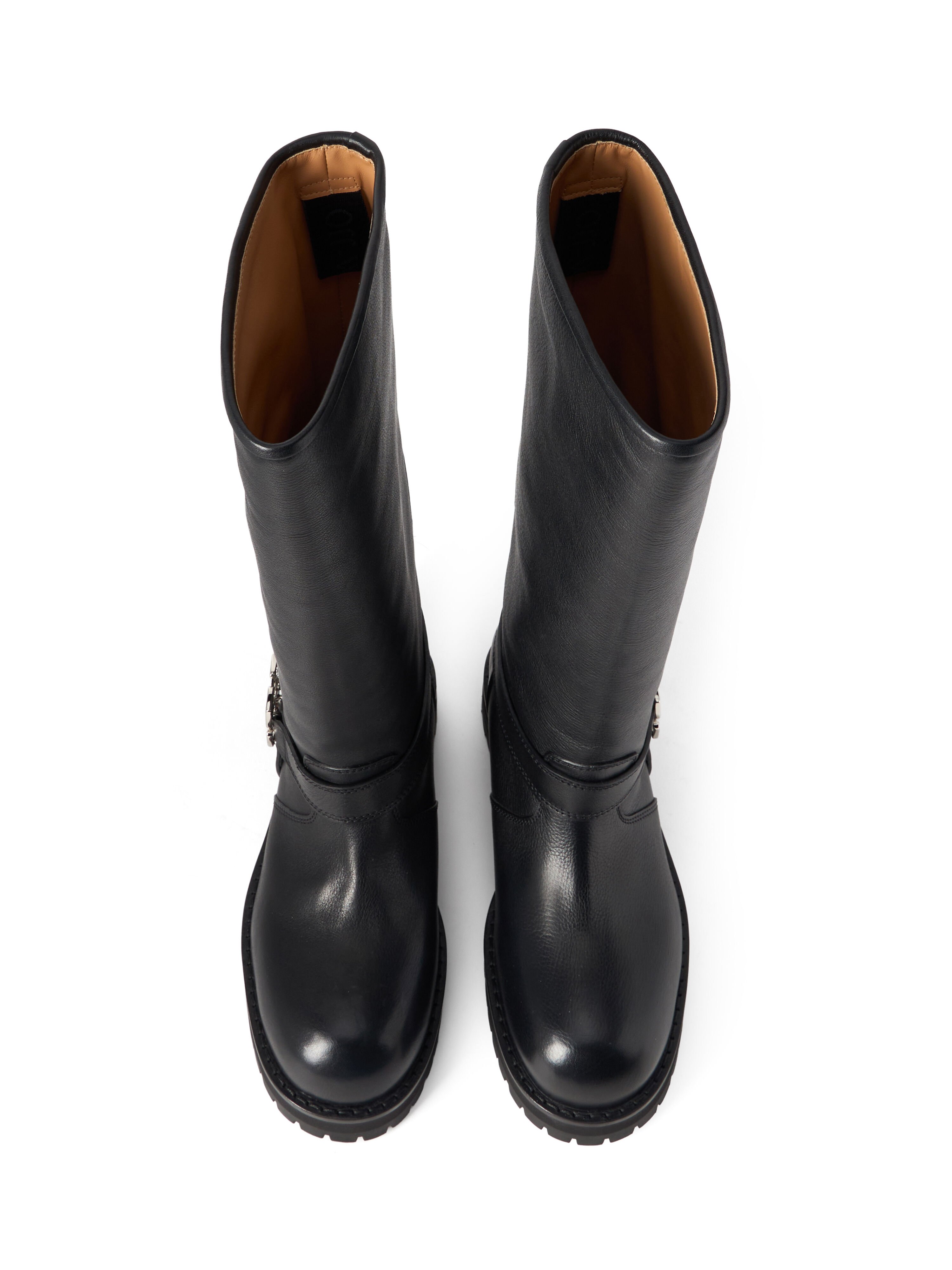 OFF WHITE Off Track High Boots BLACK - SILVER OWIE04OC99LEA001