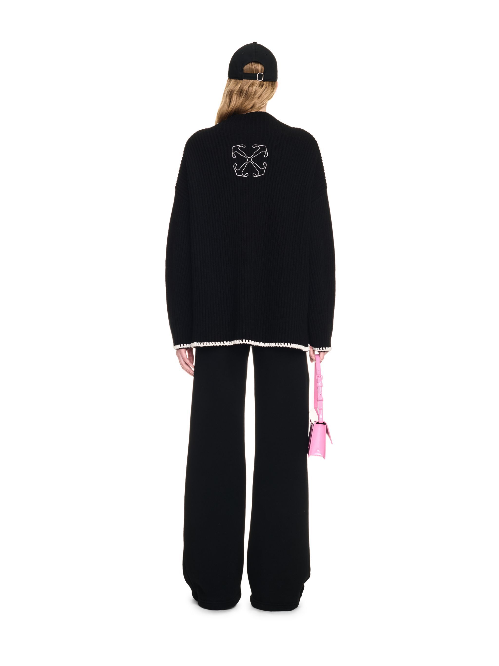 OFF WHITE Merino Wo Trim Arrow Turtlen BLACK OWHF054F24KNI001