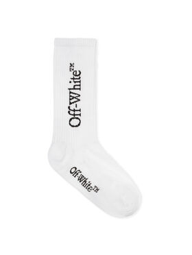 OFF WHITE Bookish Mid Calf Socks WHITE BLACK OMRA085C99KNI001