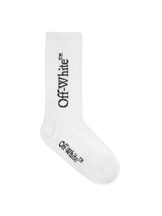 OFF WHITE Bookish Mid Calf Socks WHITE BLACK OMRA085C99KNI001