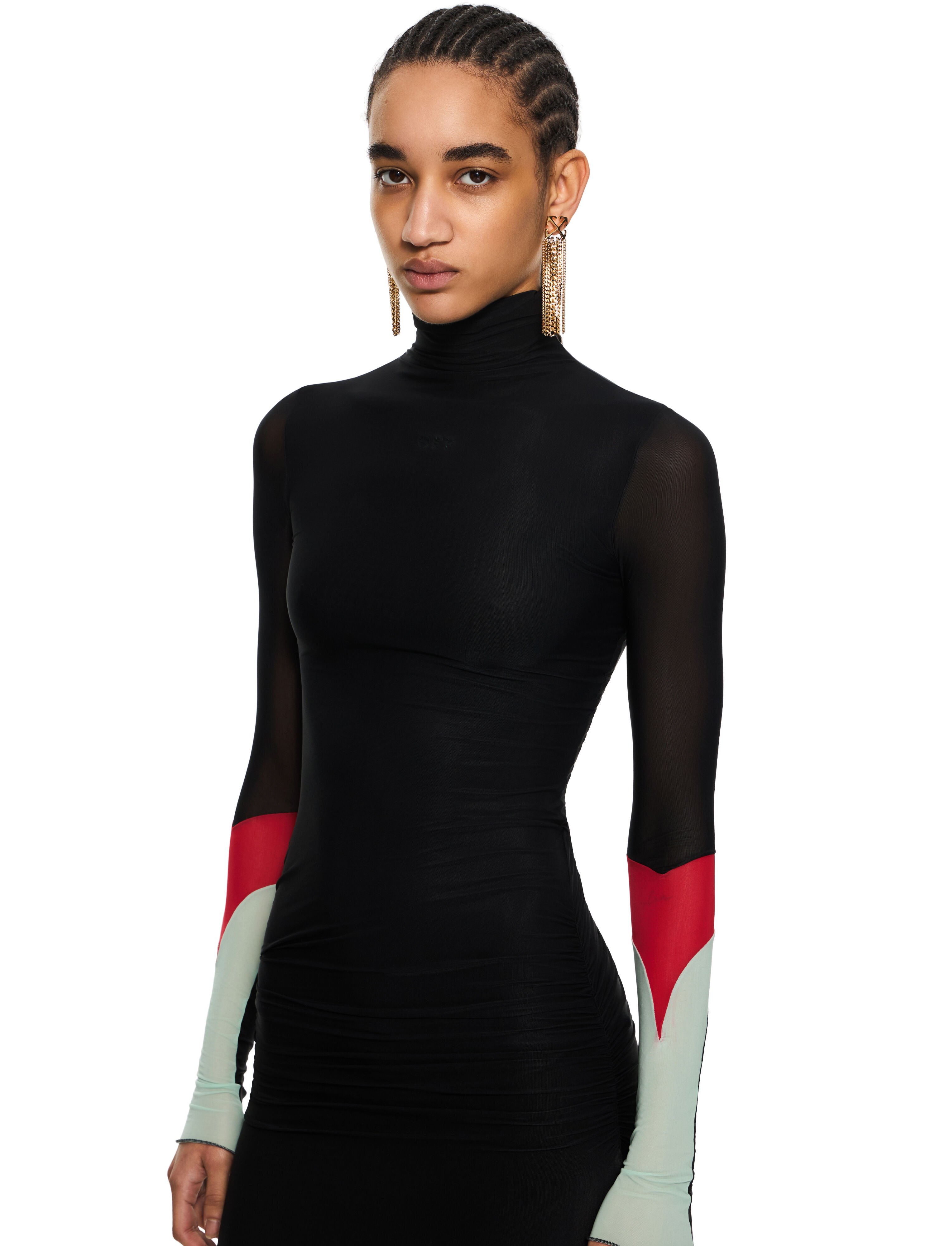 OFF WHITE Light Jersey Insert Dress Black-Black 2DB577S26JER001