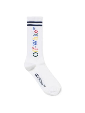 OFF WHITE Bookish Logo Long Socks WHITE - MULTICOLOR OGRA003F25KNI001