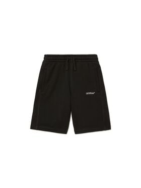 OFF WHITE Shorts Sportivi Con Logo Bookish E Diagonali NERO OBCI001S25FLE001