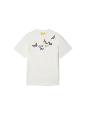 OFF WHITE T-Shirt Con Logo Bookish Butterfly BIANCO OGAA001S25JER003