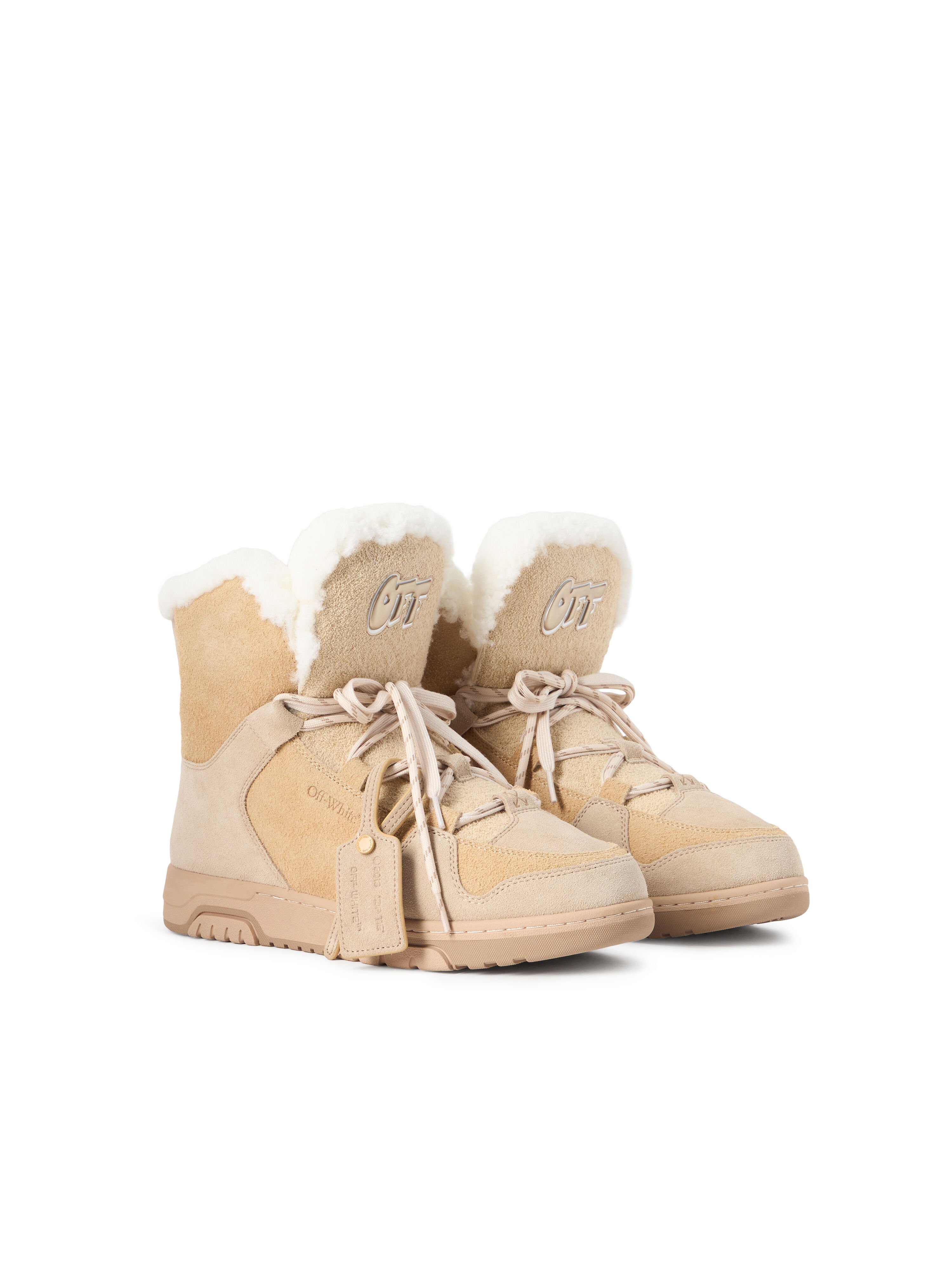 OFF WHITE Shearling Winter Boot DARK SAND/ OAT OWIY001F25LEA001
