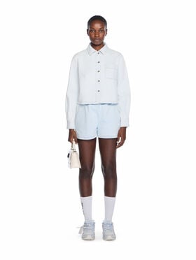 OFF WHITE Diag Long Sleeve Denim Shirt LIGHT BLUE-WHITE OWYD013F25DEN002