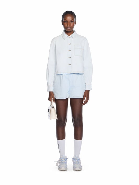 Diag Long Sleeve Denim Shirt OFF WHITE Diag Long Sleeve Denim Shirt LIGHT BLUE-WHITE OWYD013F25DEN002