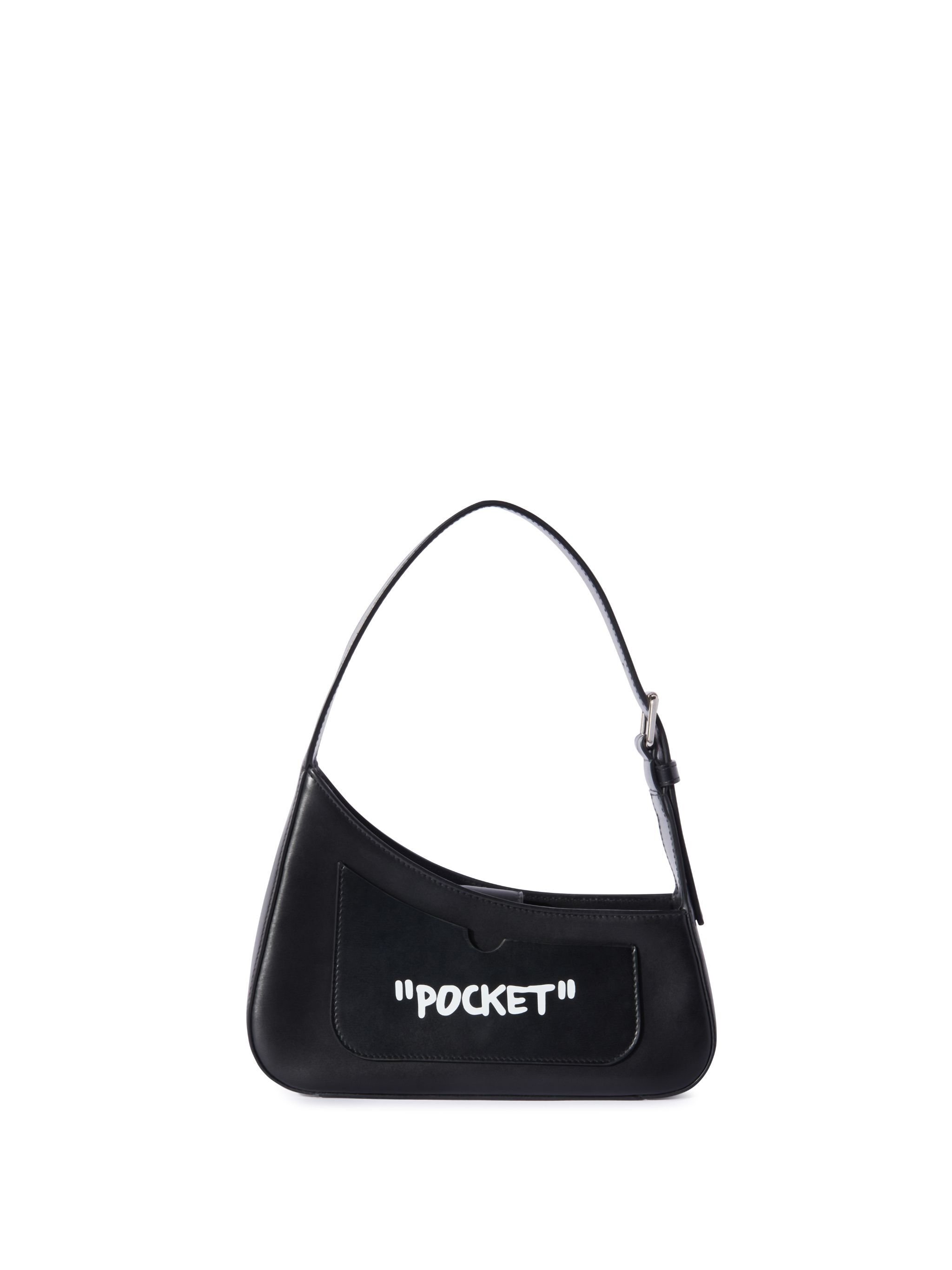 OFF WHITE Black Jitney Quote Shoulder Bag BLACK OWNN18AC99LEA001