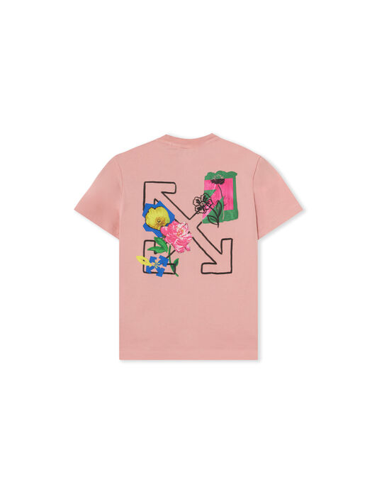 OFF WHITE Arrow Flower T-Shirt BLUSH 44GAA001F26J005