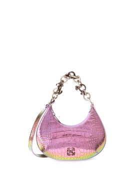 OFF WHITE Holographic Crocodile Hemisphere Shoulder Bag PINK OWNN184S25LEA002