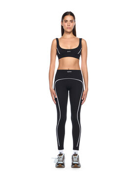 OFF WHITE Off Stamp Seamless Bra BLACK - WHITE OWVO05NC99KNI001