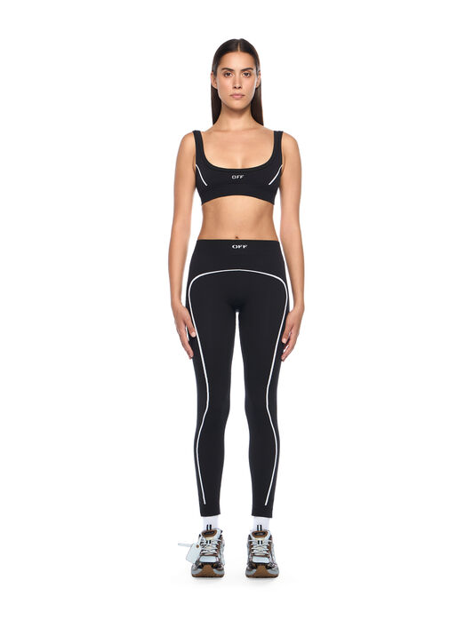 OFF WHITE Off Stamp Seamless Bra BLACK - WHITE OWVO05NC99KNI001