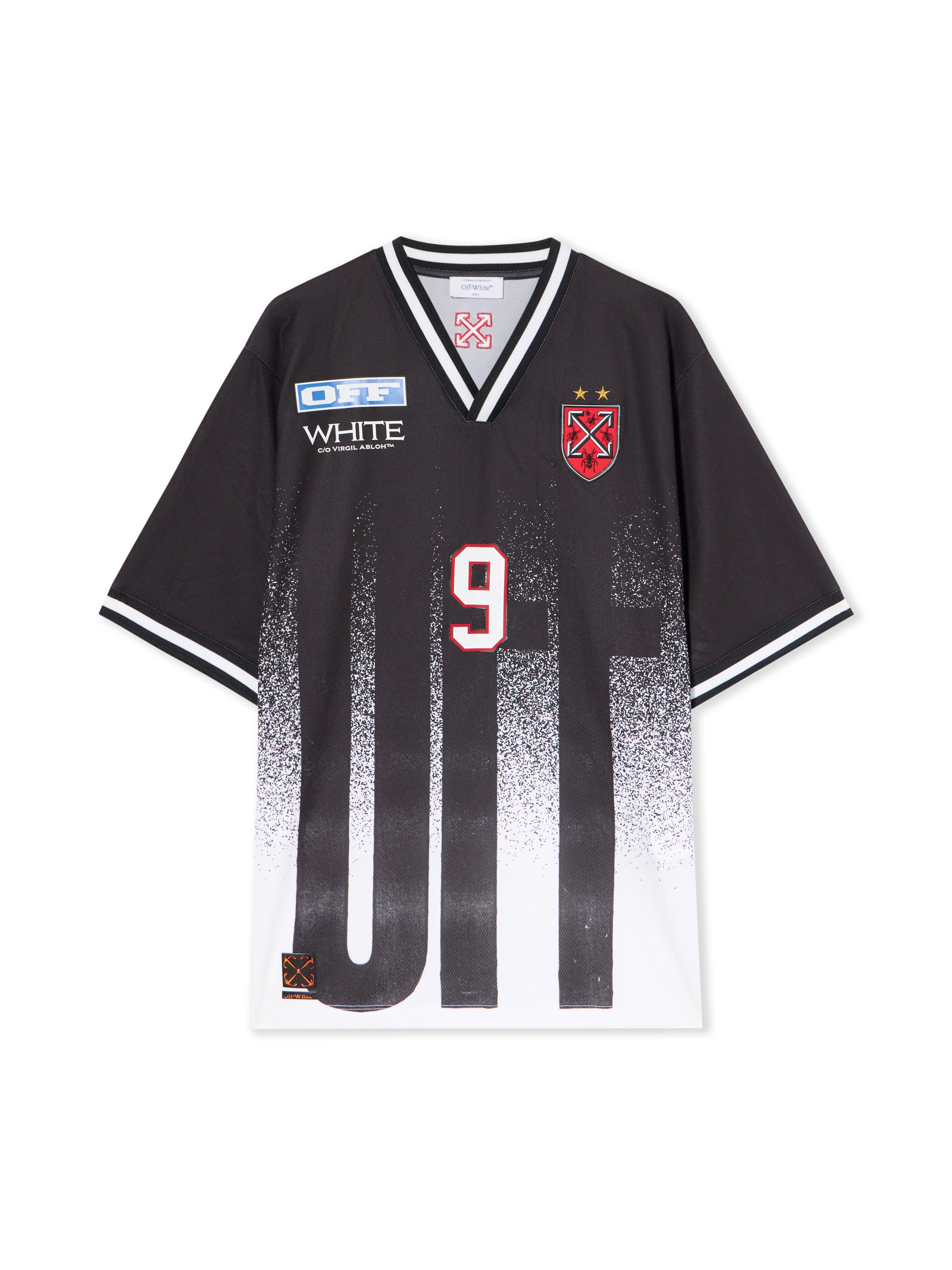 OFF WHITE Big Off Gradient Soccer Tee BLACK - WHITE OMAD00SF25JER004