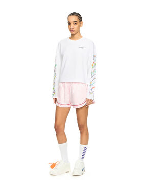 OFF WHITE Diag Glowing Flower L/S Tee White-Night Sky 2AB038S26JER001