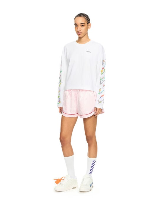 OFF WHITE Diag Glowing Flower L/S Tee White-Night Sky 2AB038S26JER001