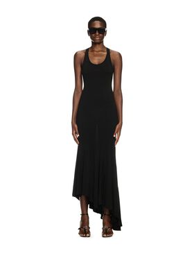OFF WHITE Black Ribbed Dress PURPLE OWAD136S25JER001