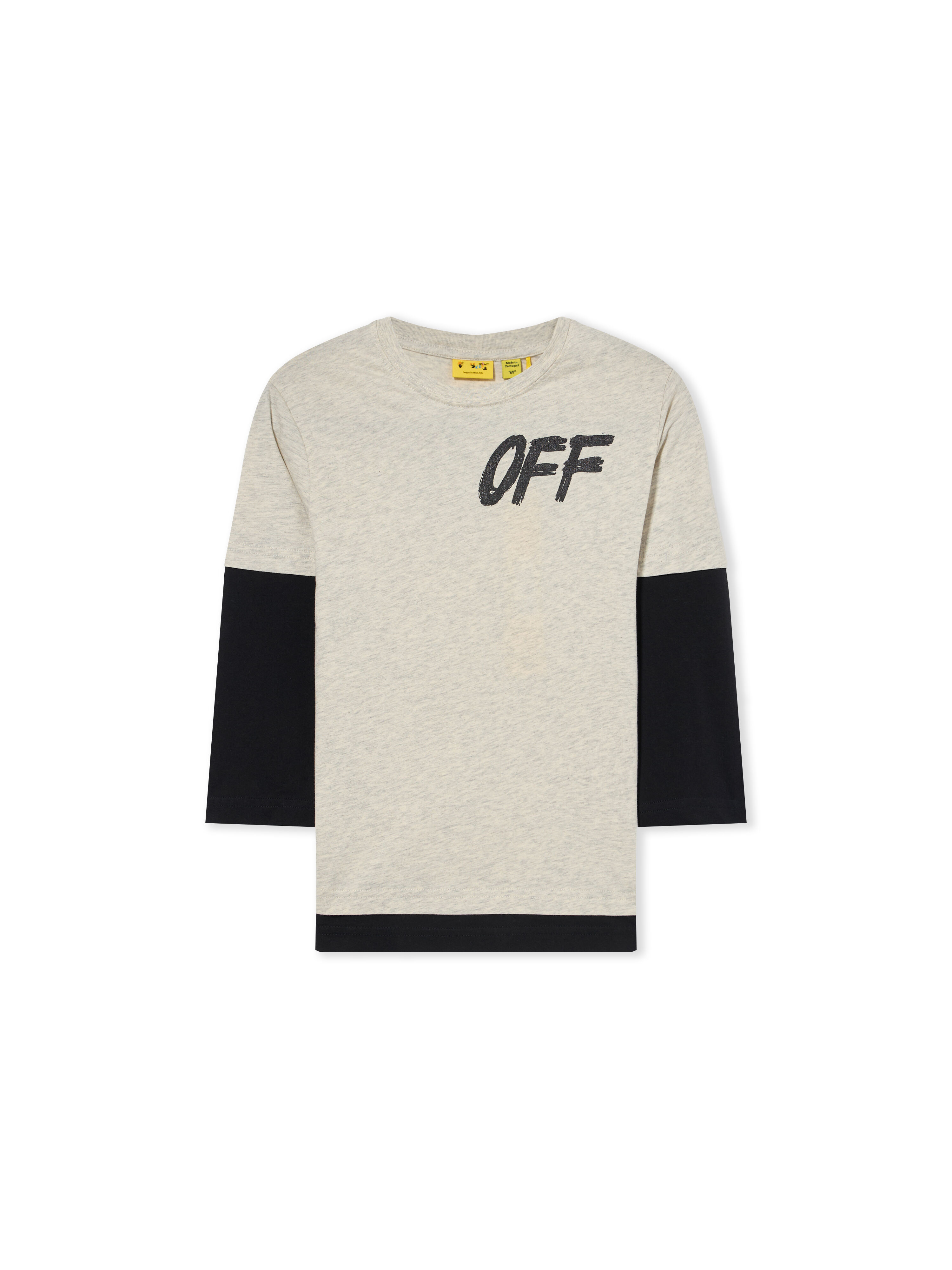 OFF WHITE Shared Logo Double Layer Long Sleeve T-Shirt GREY MELANGE 44BAB005F26J001