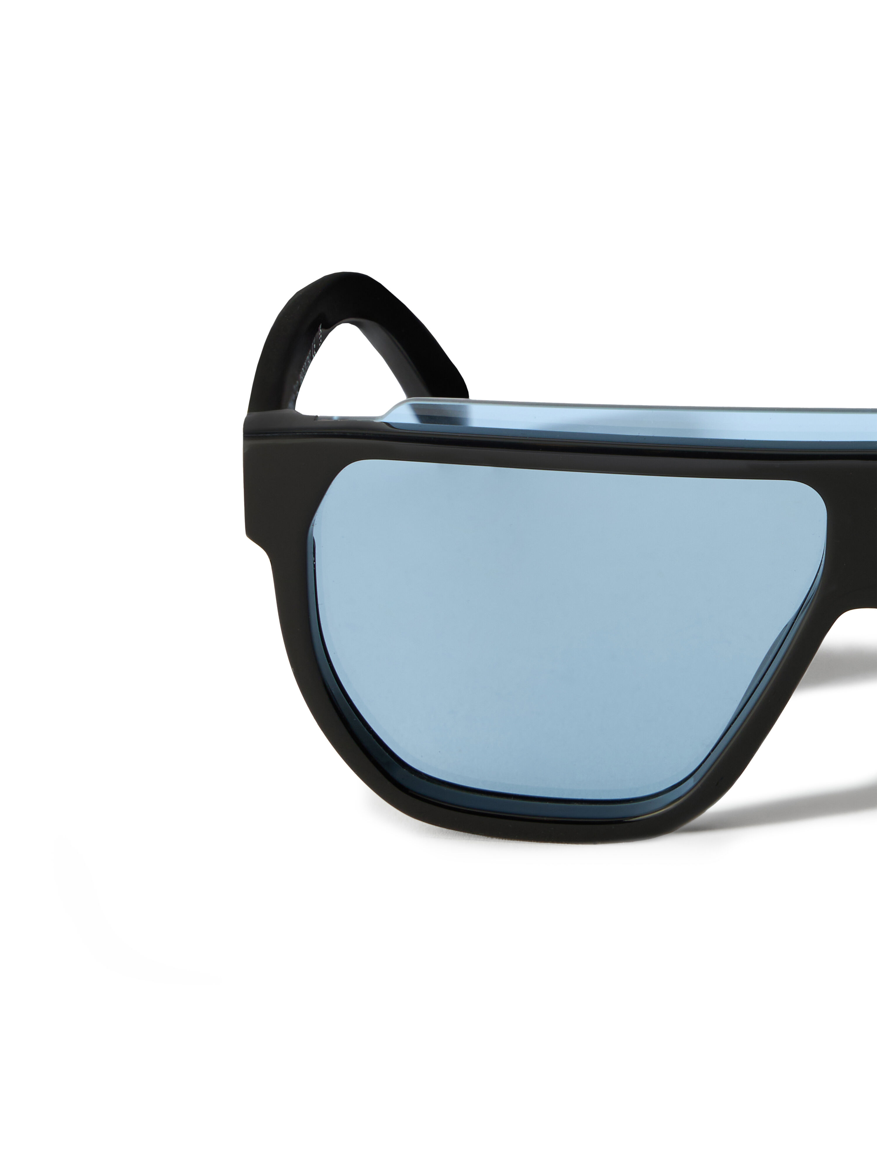 OFF WHITE Earth Light Blue Lens Sunglasses Shiny Black OW10491045133