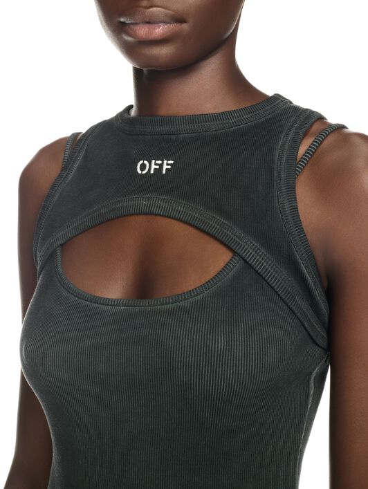 OFF WHITE Off Stamp Rib Cut Out Dress GREY OWDB496F24JER001