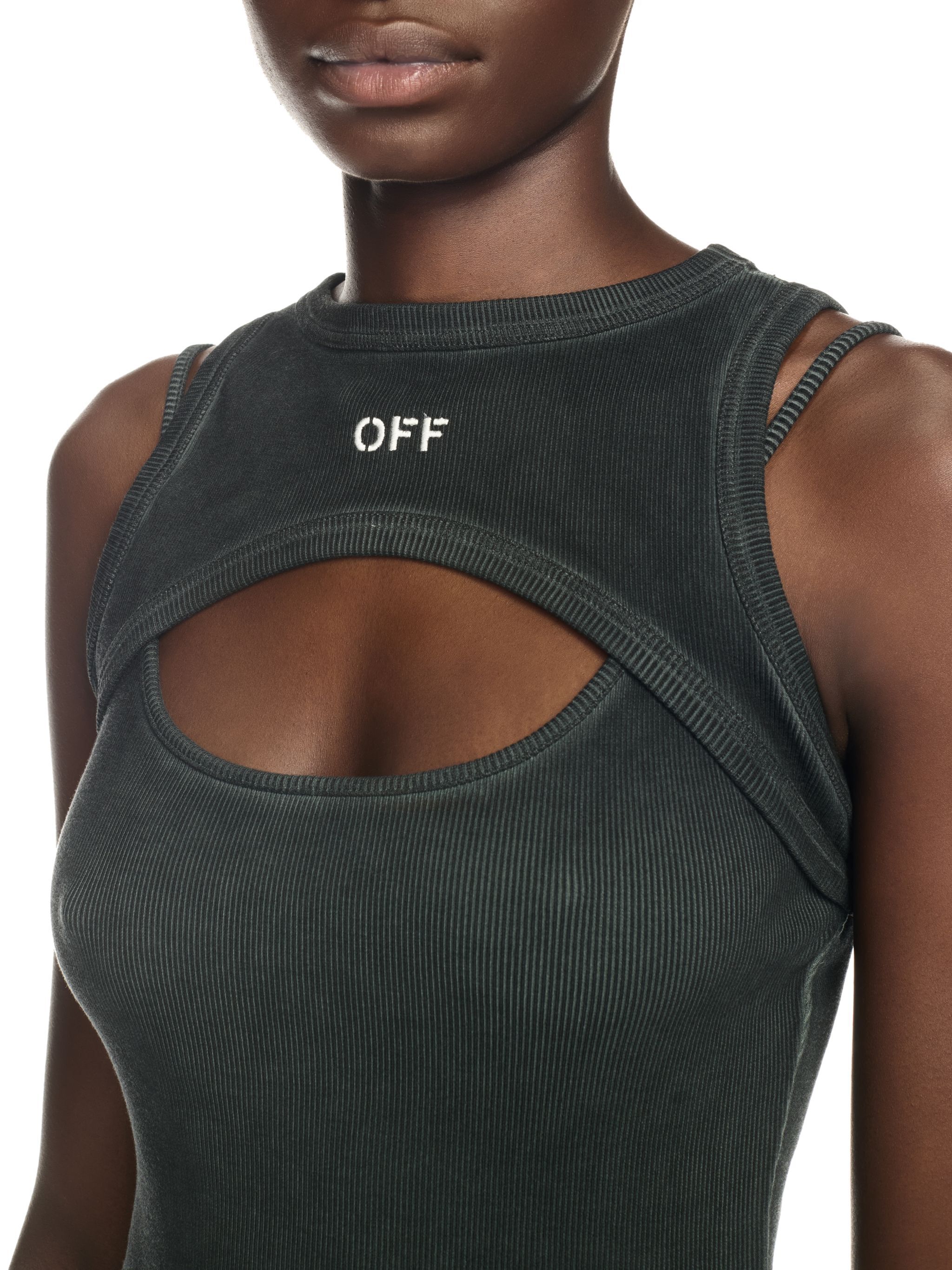 OFF WHITE Off Stamp Rib Cut Out Dress GREY OWDB496F24JER001