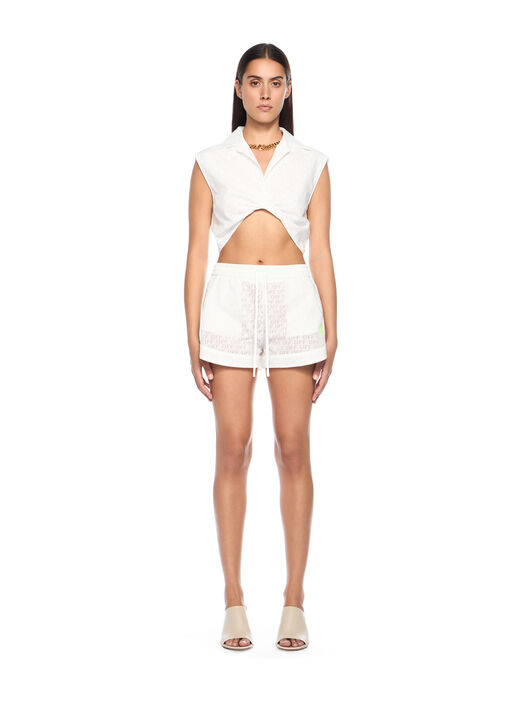 OFF WHITE Off Stamp Sleeveless Shirt WHITE - YELLOW OWGA09ET25FAB002