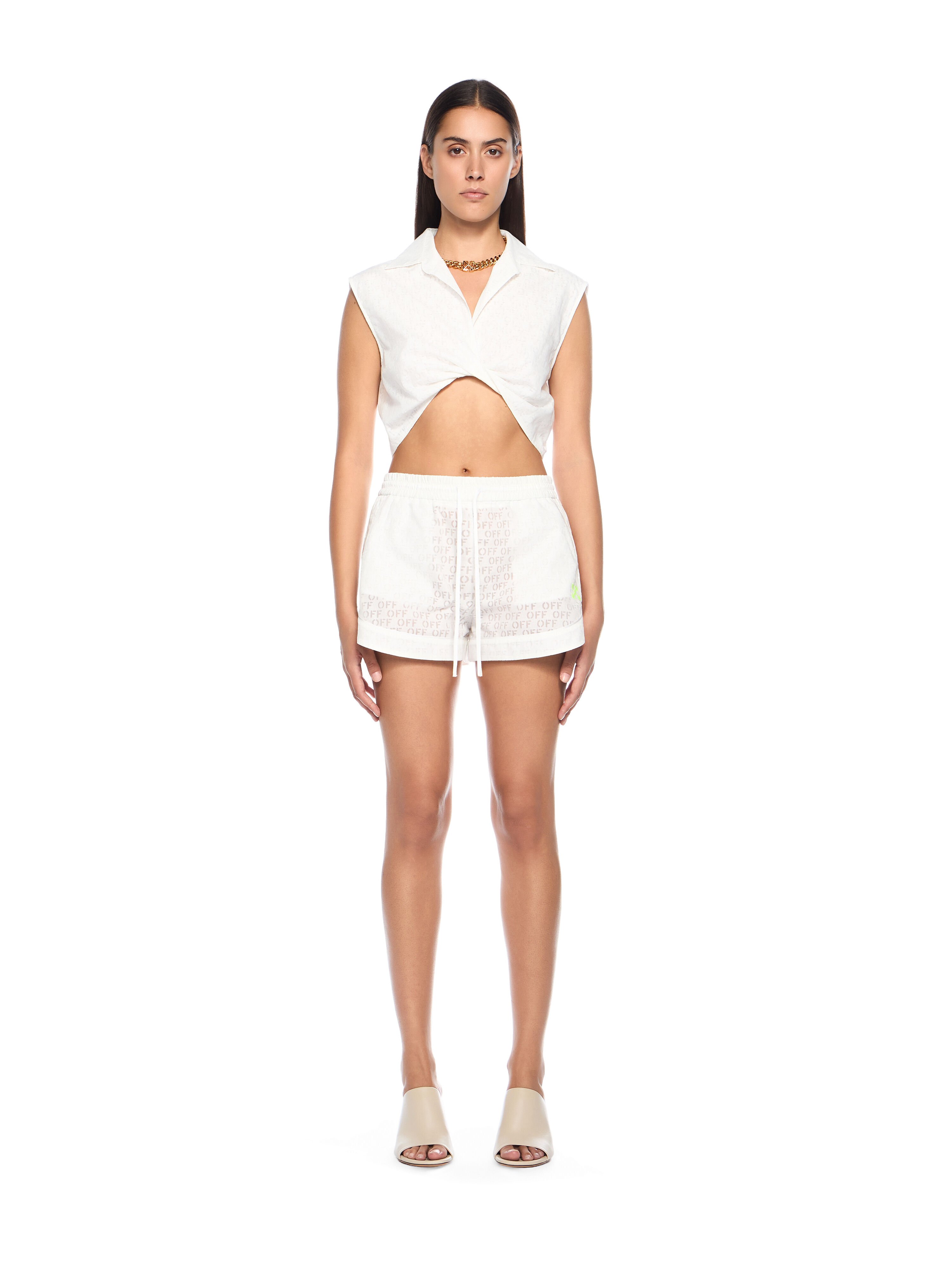 OFF WHITE Off Stamp Sleeveless Shirt WHITE - YELLOW OWGA09ET25FAB002