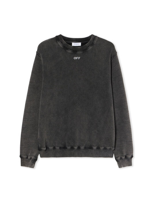 OFF WHITE Check Flan Arrow Crew Logo Sweatshirt MARBLE BLACK-WHITE OWBA055F25FLE002