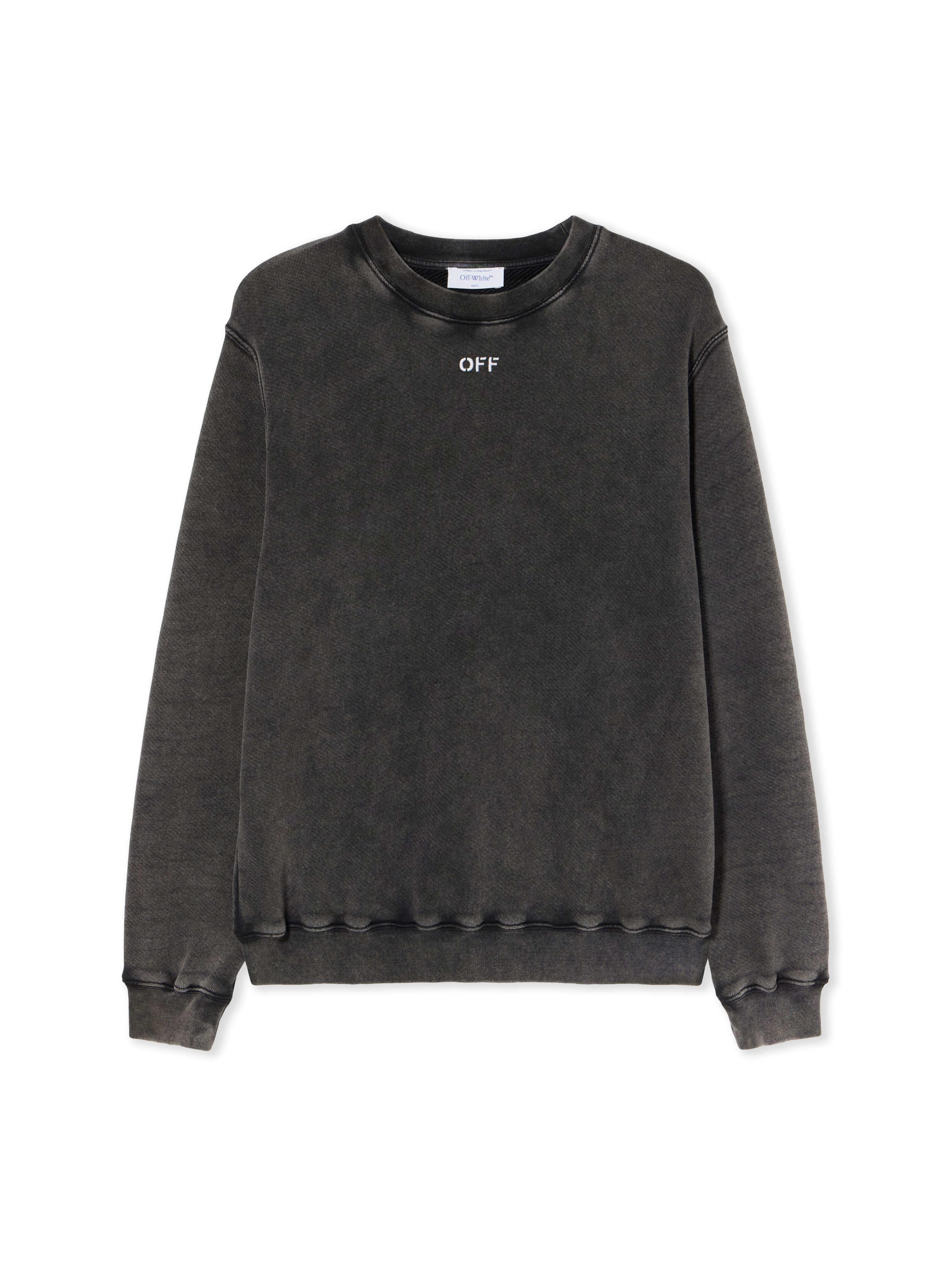 OFF WHITE Check Flan Arrow Crew Logo Sweatshirt MARBLE BLACK-WHITE OWBA055F25FLE002