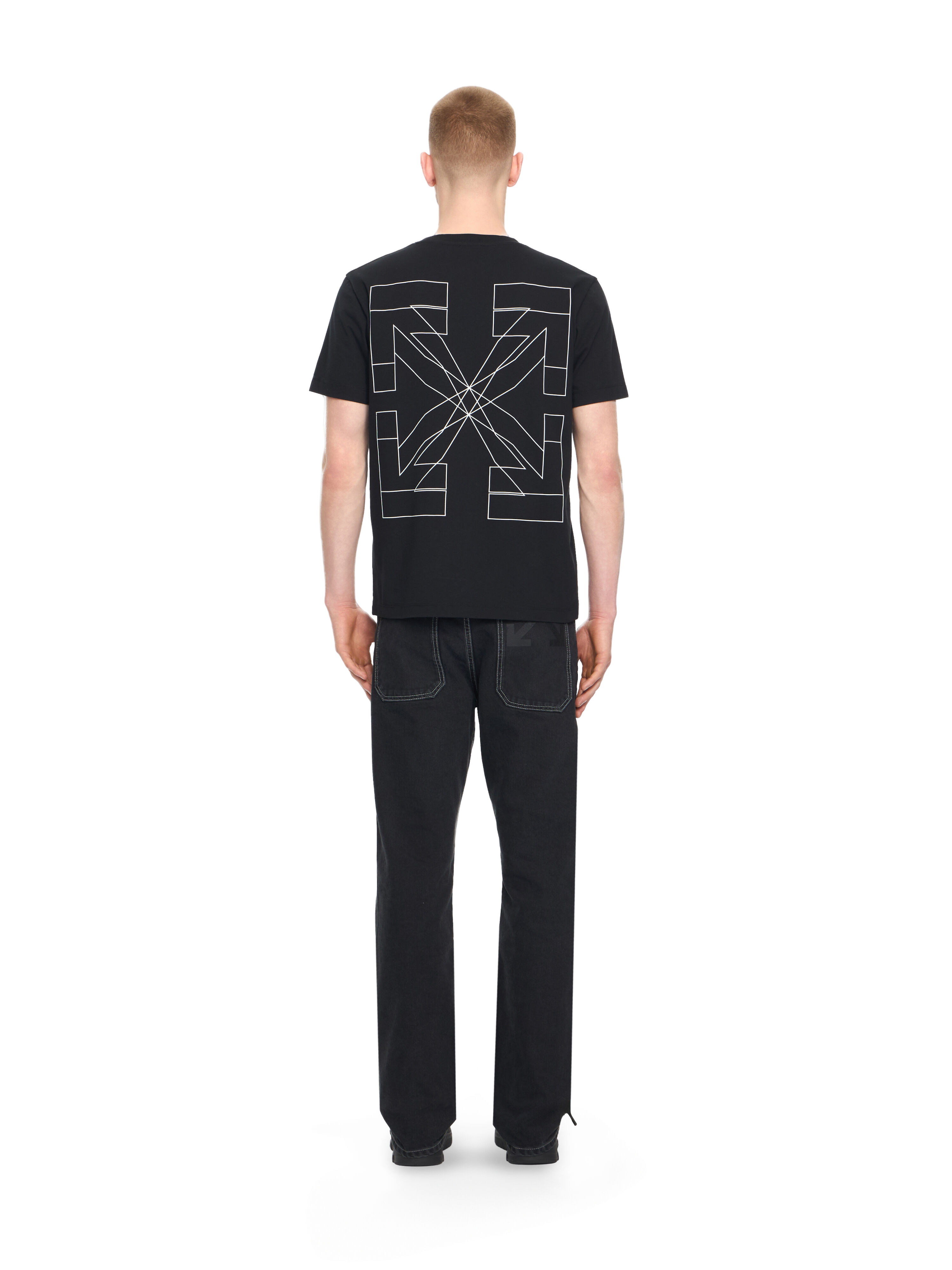 Outline Double Arrow Slim T-shirt in BLACK for Men | Off-White™